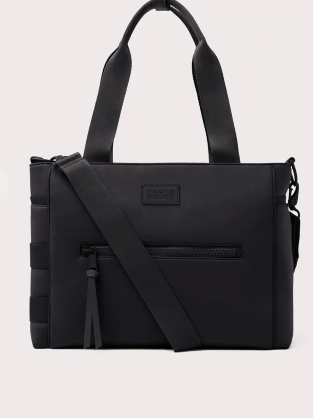 Wade Dagne Dover Black Diaper Tote with Crossbody Strap